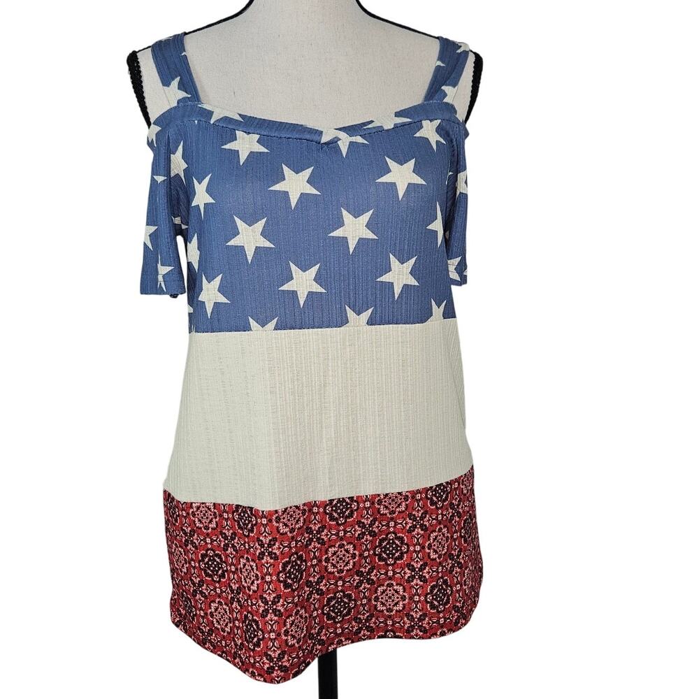 Crazy Train Bless It Stars/4th of July America Top Sz XS 4th of July Patriotic